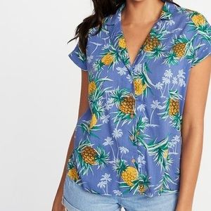 Pineapple Collared Linen Shirt